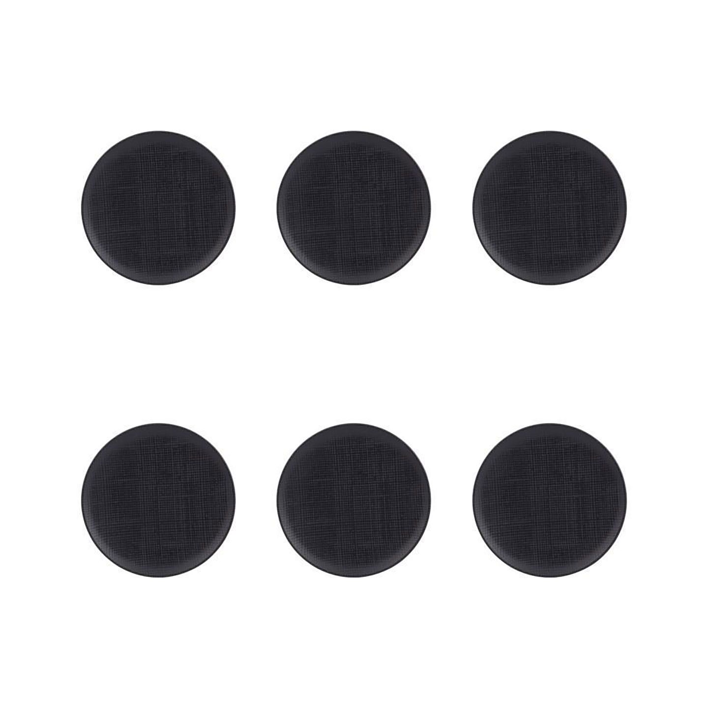 Casa Alegre Tisse Black Dessert Plate 24cm 9 inch Set of 6 37006288, 5605414152243