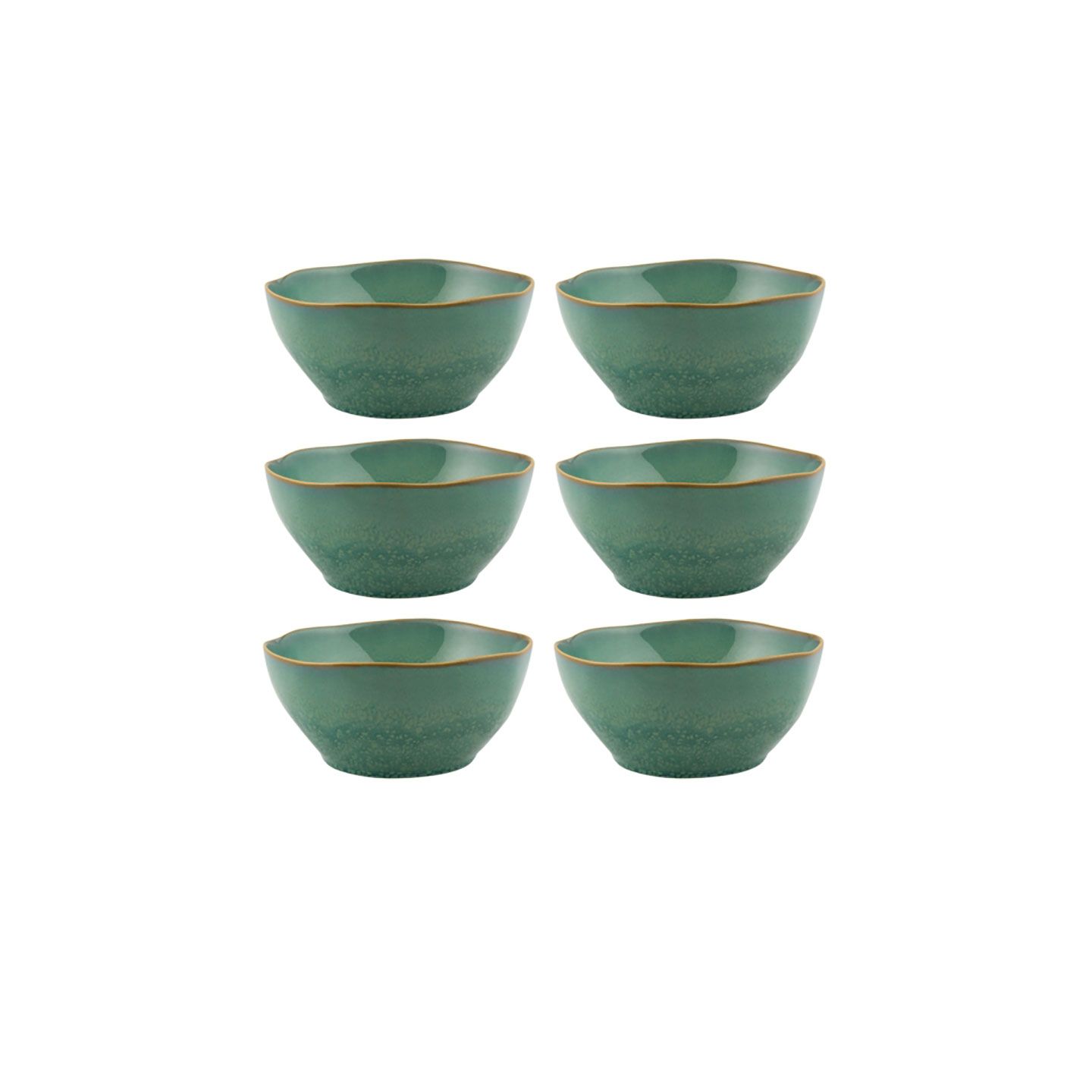 Casa Alegre Gemstone Jade Bowl 17cm 6 inch Set of 6 210022367