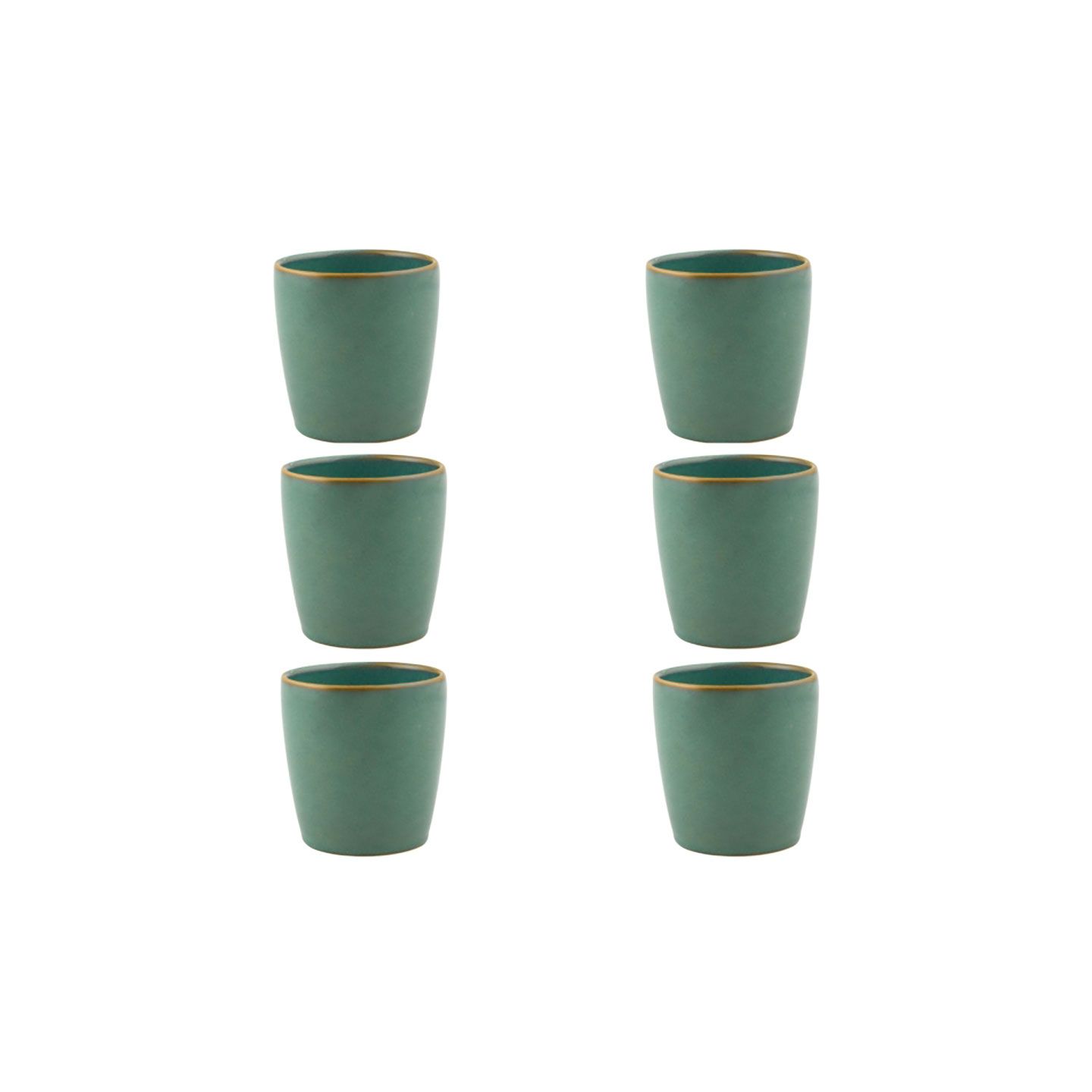 Casa Alegre Gemstone Jade Cup 250 ml 8 oz Set of 6 210022373, 5604782039897