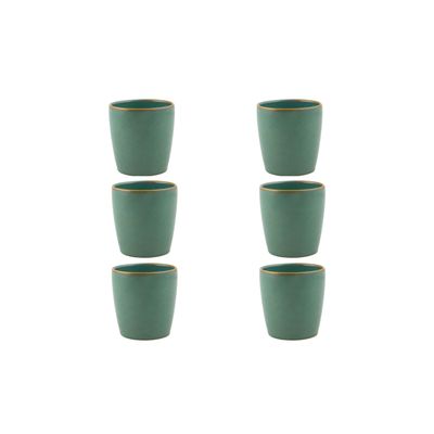 Casa Alegre Gemstone Jade Cup 250 ml 8 oz Set of 6 210022373, 5604782039897