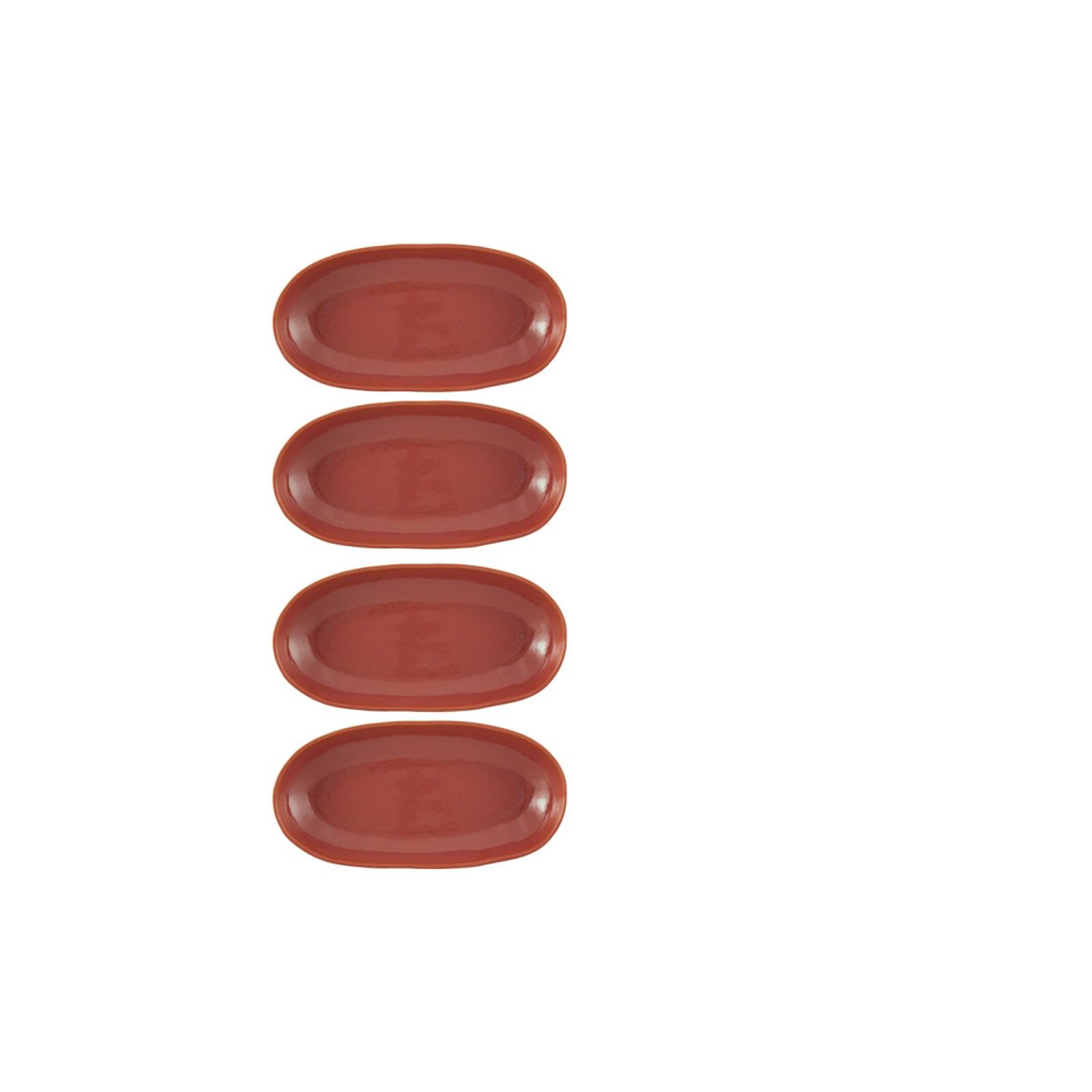 Casa Alegre Gemstone Coral Oval Tray 34.5cm 13 inch Set of 4 210022447, 5604782040633