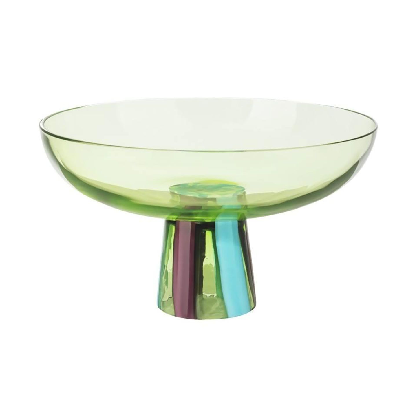 Rosenthal Glass Objects Bowl Footed Stripes Grass Limited Edition 69 pieces 12 Inch
