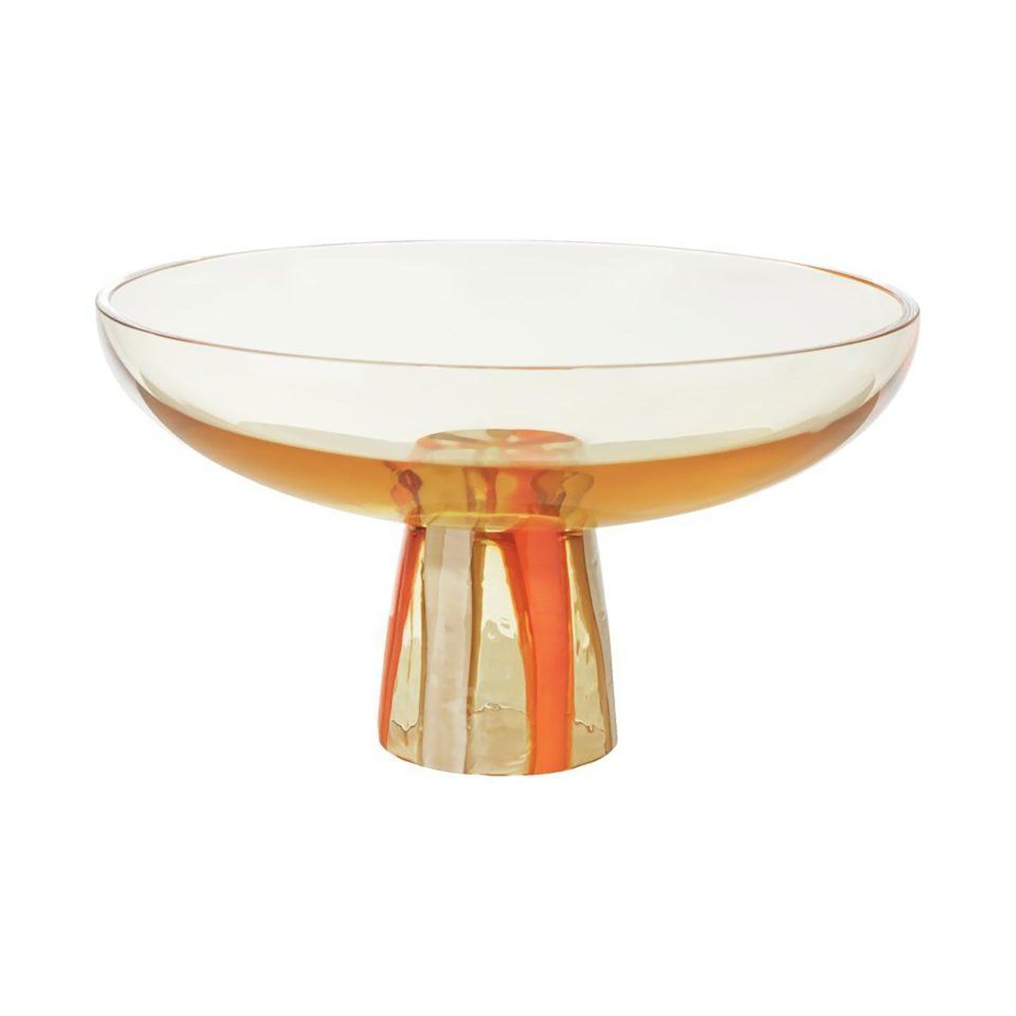 Rosenthal Glass Objects Bowl Footed Stripes Orange Limited Edition 69 pieces 12 Inch, 69225-321683-…