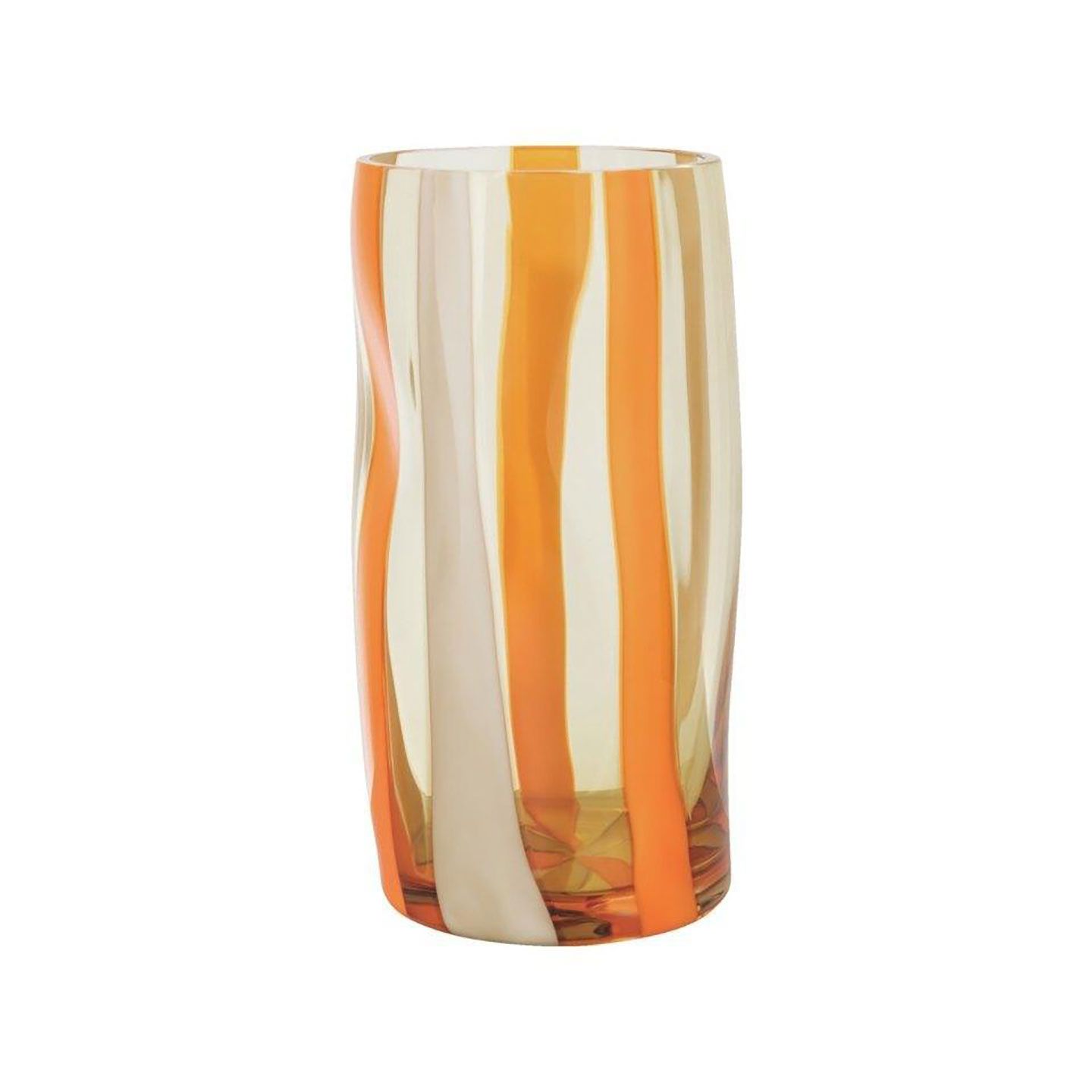 Rosenthal Glass Objects Vase Stripes Orange Limited Edition 69 pieces 11 Inch