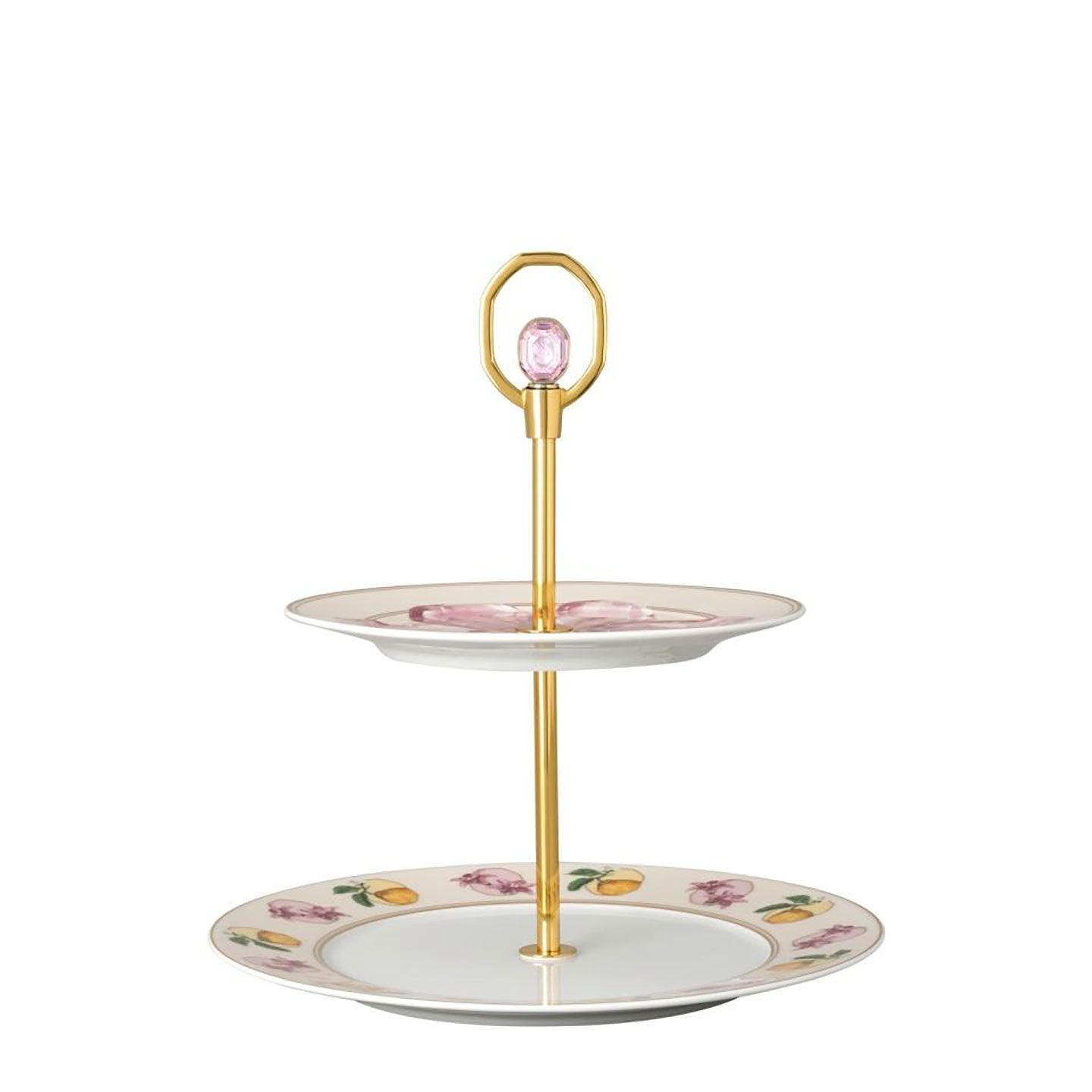 Rosenthal Swarovski Idyllia Etagere 2 tiers 10 inches Height Marshmallow