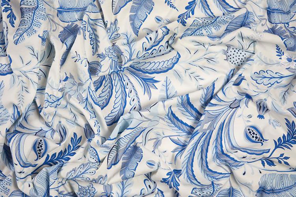 Addison Ross London Palm Beach Tablecloth Blue 160 x 280cm TC1002