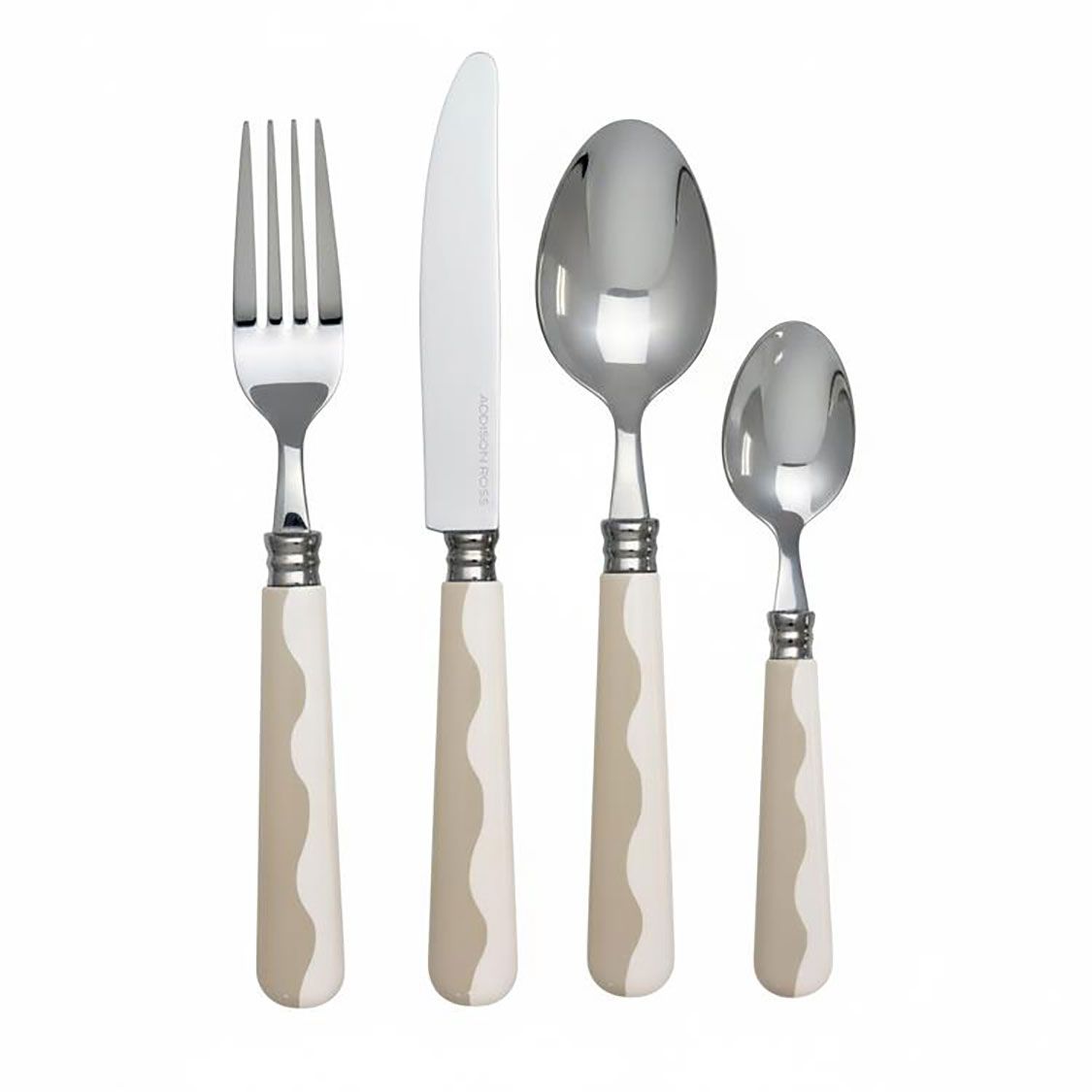 Addison Ross London Wave Cutlery Cappuccino &amp; White CU1004