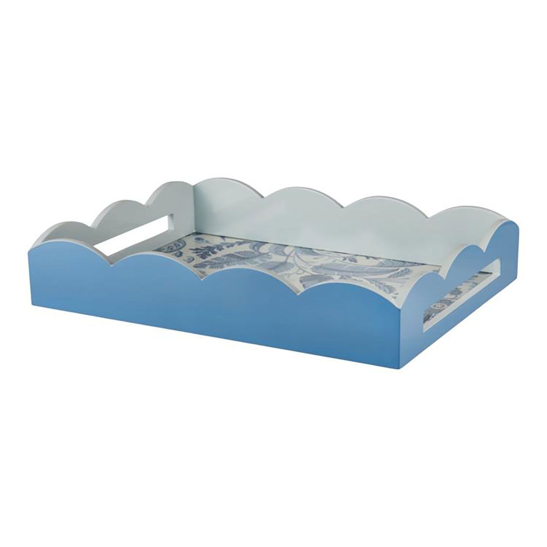 Addison Ross London Palm Beach Scallop Tray Blue 43 x 33cm TR3552