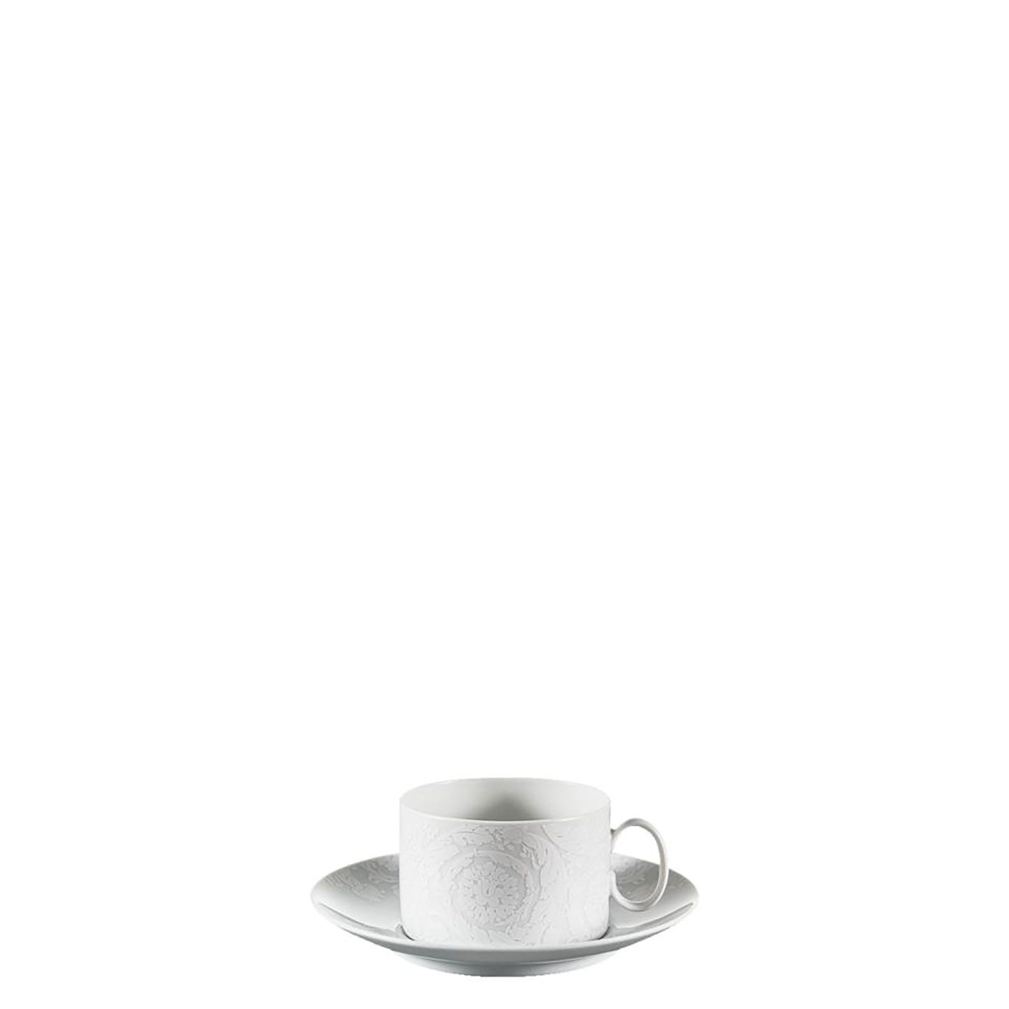 Versace Barocco 92 Bianco Tea Cup and Saucer 6 1/4 Inch 7 oz