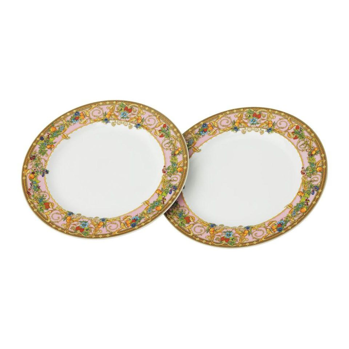 Versace Butterfly Garden 30th Anniversary Set 2 Salad Dessert Plates 8 1/2 Inch