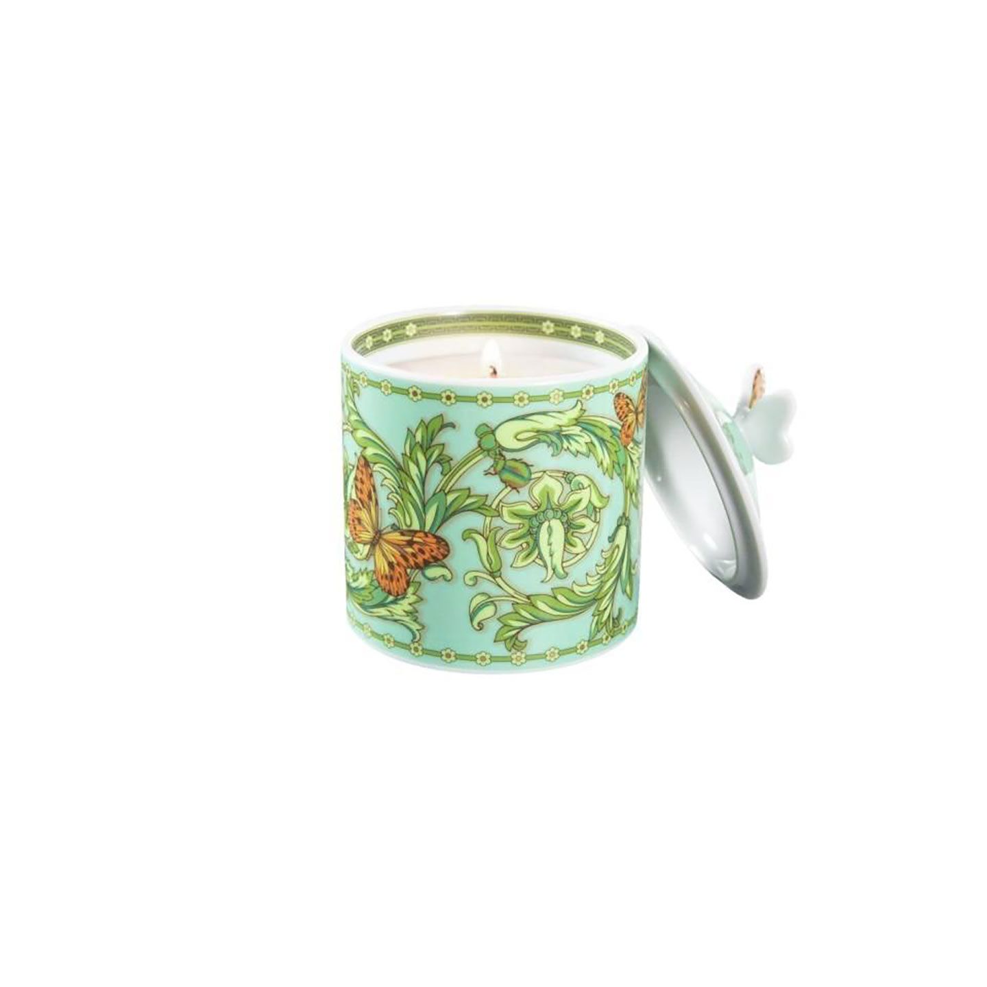 Versace Butterfly Garden 30th Anniversary Scented Candle 2 Pieces Medium Dia 3 3/4 Inch H 5 Inch Gr…