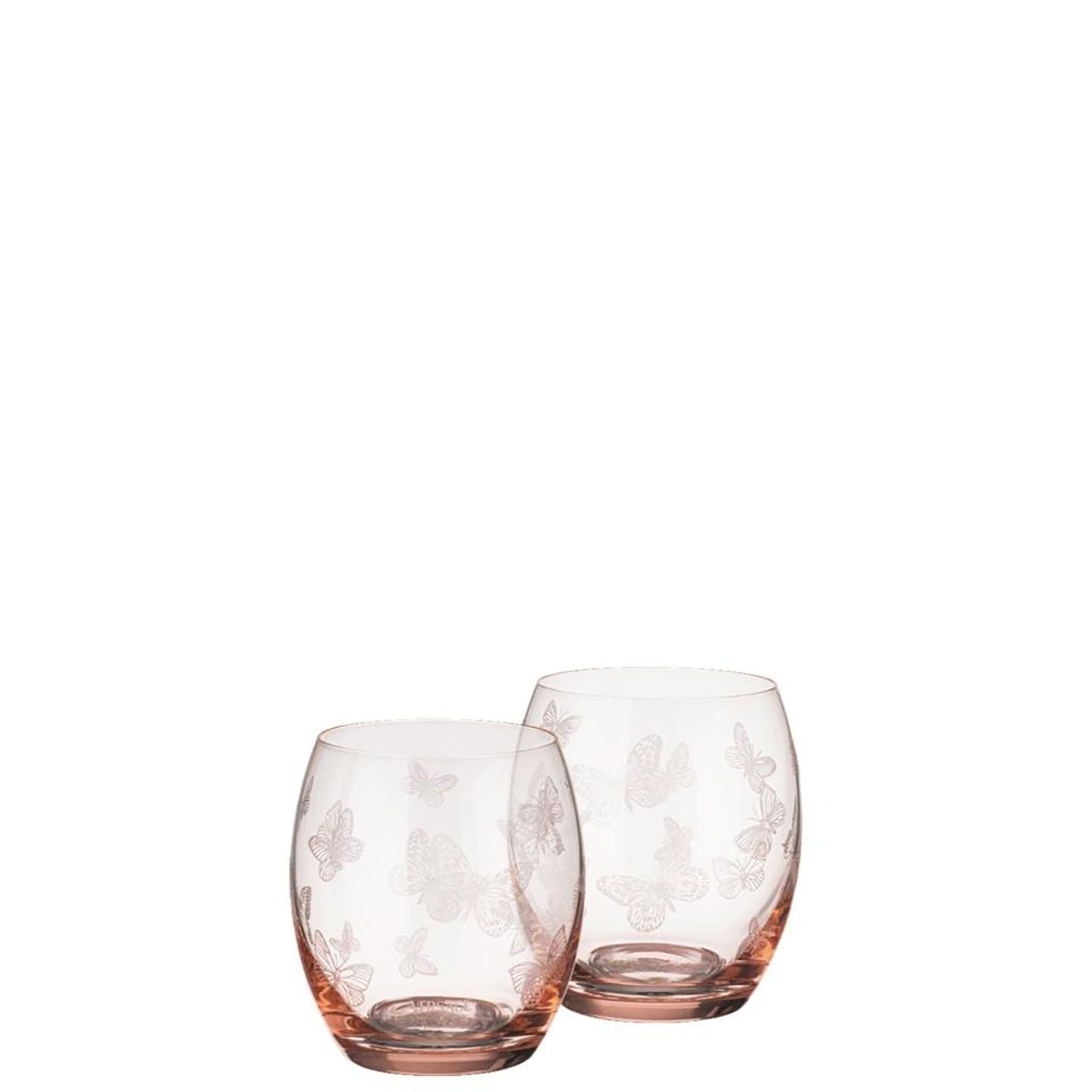 Versace Butterfly Garden 30th Anniversary Small Tumbler Set of Two 13 oz Pink