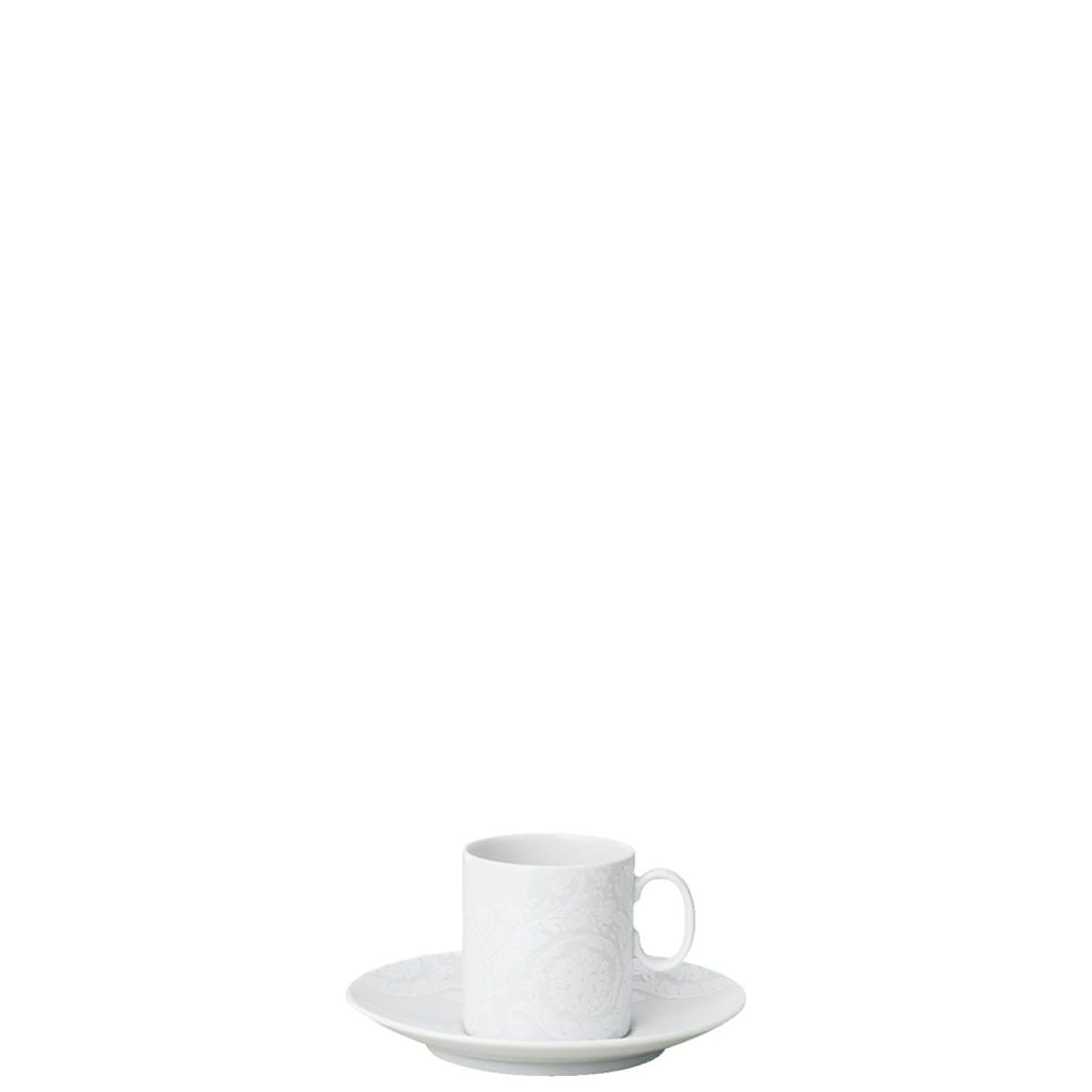 Versace Barocco 92 Bianco AD Cup and Saucer 4 1/4 Inch 3 oz