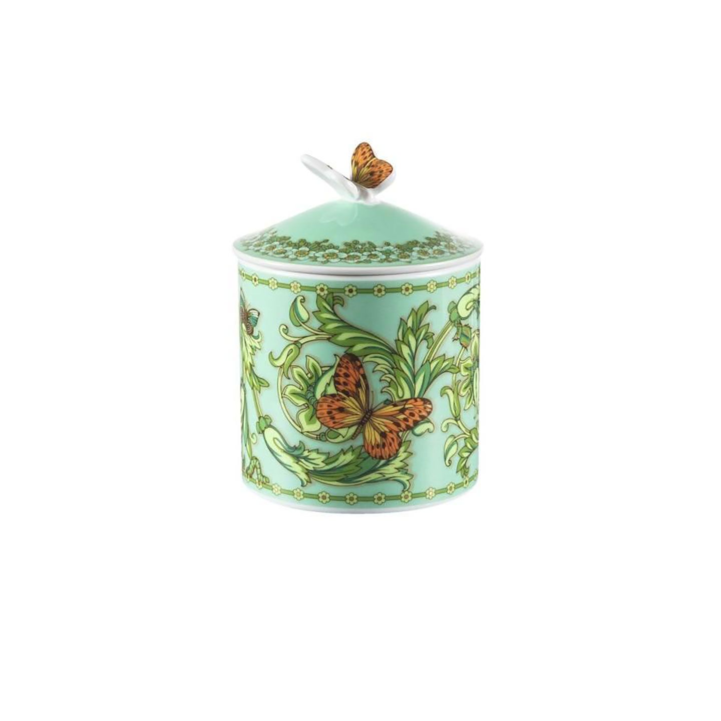 Versace Butterfly Garden 30th Anniversary Box Medium Dia 3 3/4 Inch H 5 Inch Green