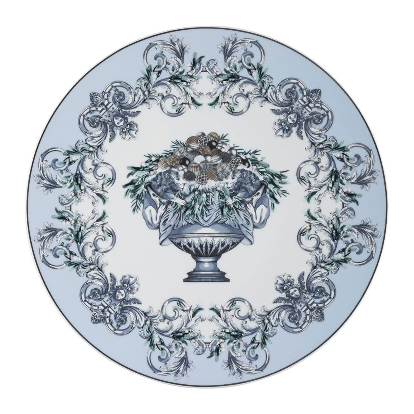 Versace La Coupe des Dieux Holiday Christmas Plate 13 Inch