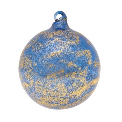 Kat + Annie Blue And Gold Speckled Round Ornament Set of 6, 82501, 026301825012