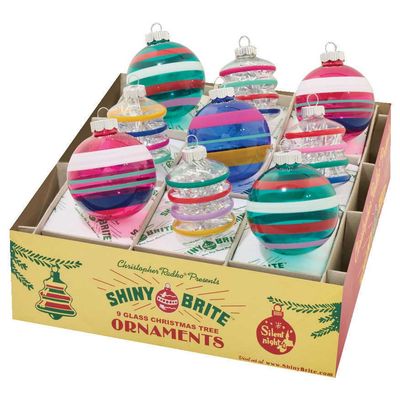 Christopher Radko Vivid Vintage 9 Count Decorated Rounds &amp; Lanterns Ornaments 4028281, 026301941781
