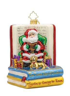 Christopher Radko Santa's Book Nook Ornament 1021852, 026301935414