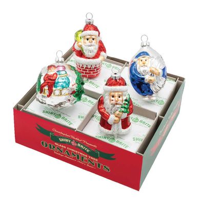 Christopher Radko Christmas Confetti 4 Count Santa Figures Ornaments 4028303, 026301952688
