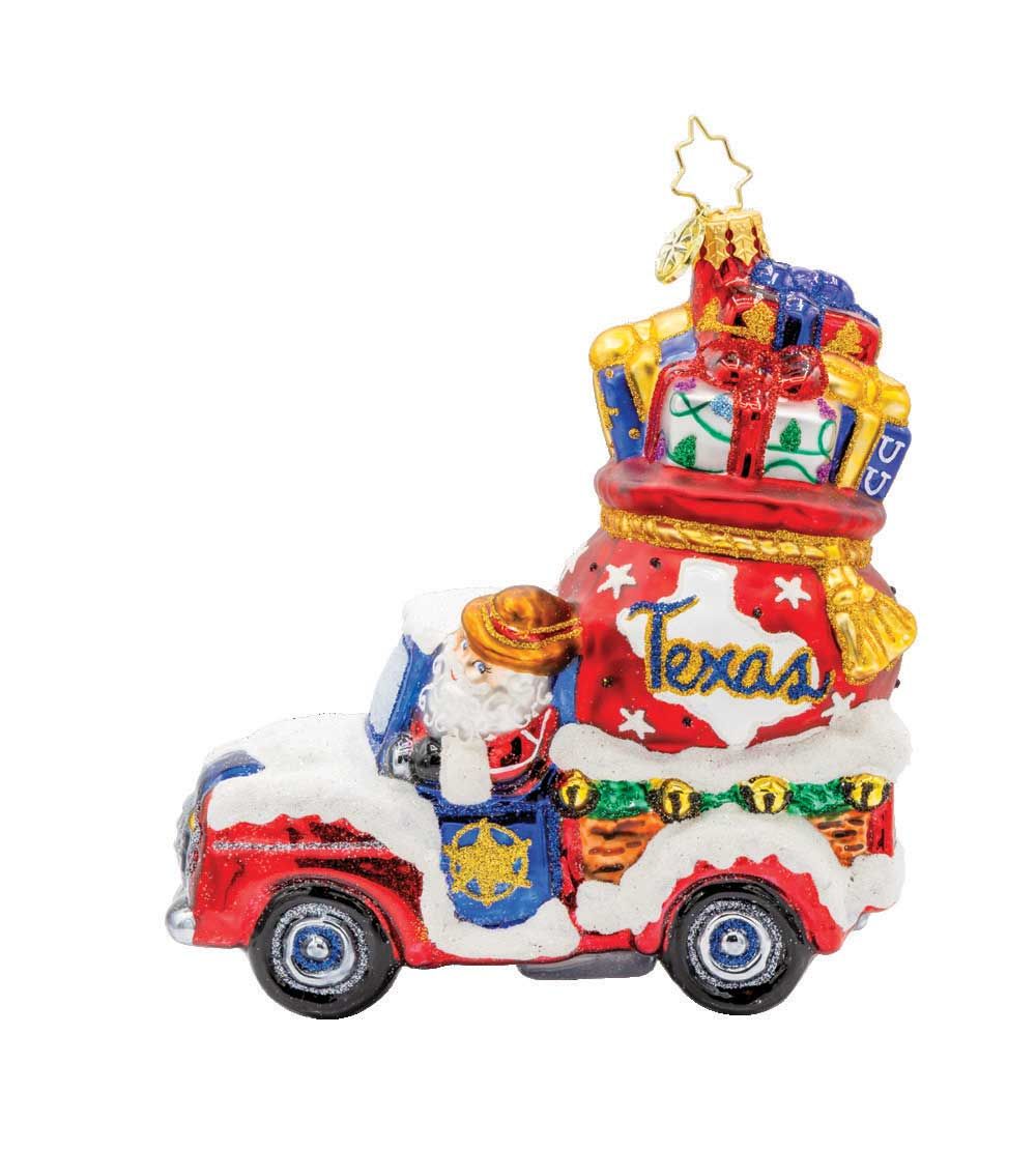 Christopher Radko Lone Star Santa Cruiser Ornament 1022340, 026301941125