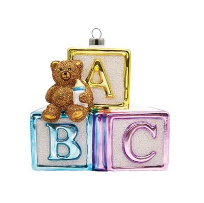 Kat + Annie Baby Blocks Ornament Set of 6, 93811, 026301938118