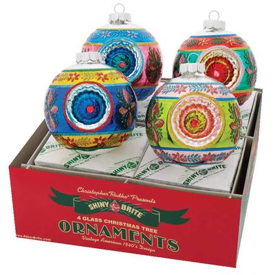 Christopher Radko Christmas Confetti 4 Count Rounds With Reflector Ornaments 4028233, 026301934172