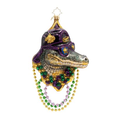 Christopher Radko Gator Gras Ornament 1022826, 026301950912