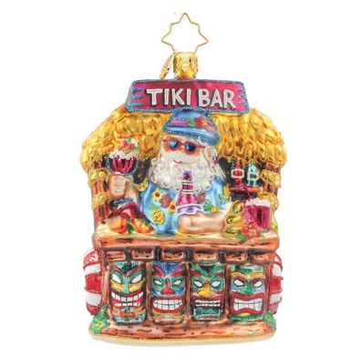 Christopher Radko Tiki Bar Santa Ornament 1022591, 026301943891