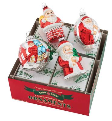 Christopher Radko Holiday Splendor 4 Count Santa Figures Ornaments 4027719, 645001506542