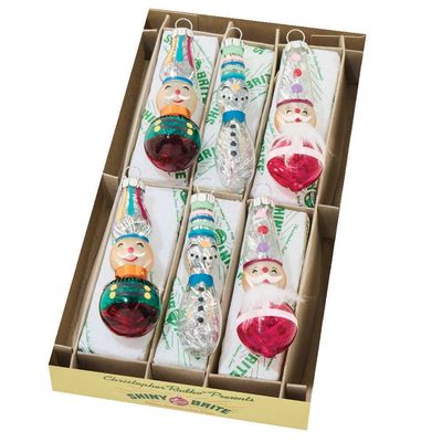 Christopher Radko Vivid Vintage 6 Count Decorated Figures Ornaments 4028283, 026301941804