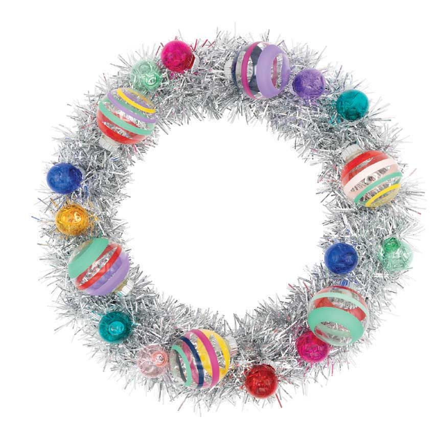 Christopher Radko Vivid Vintage Silver Tinsel Wreath With Rounds Ornament 4028339, 026301952923