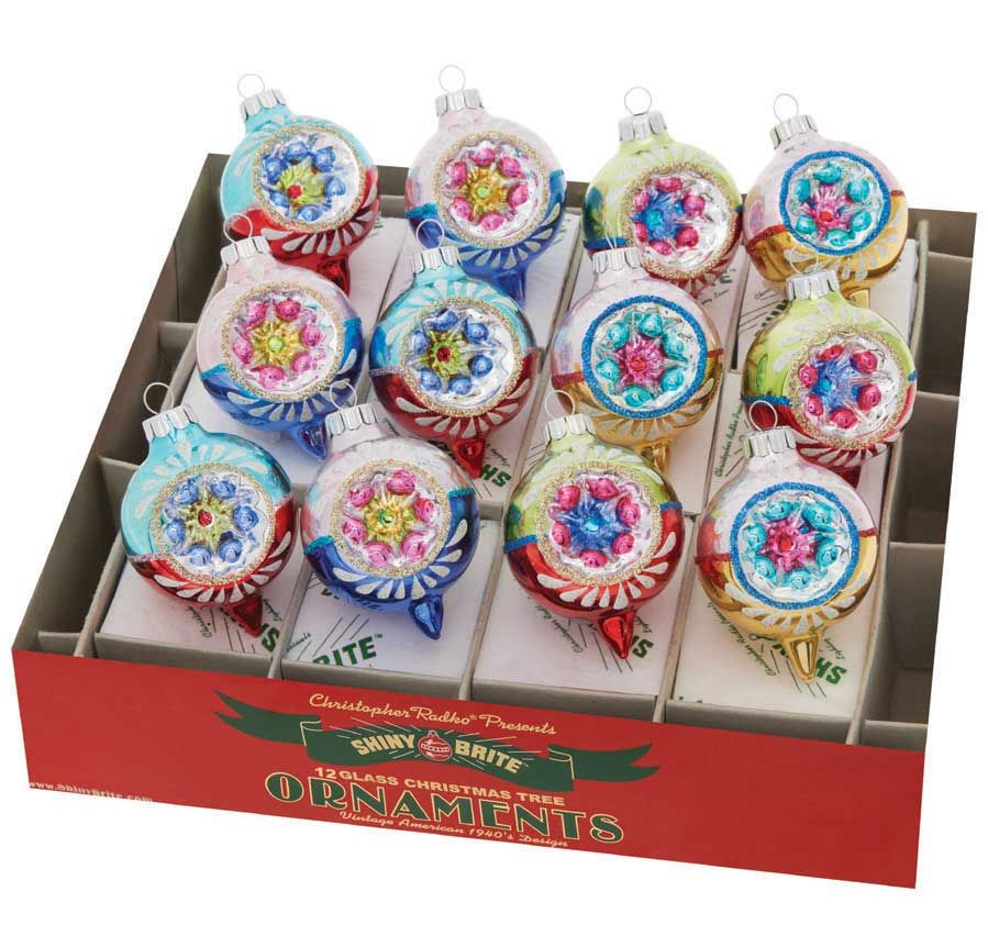 Christopher Radko Christmas Confetti 12 Count Decorated Reflector Rounds Ornaments 4028167, 0263019…