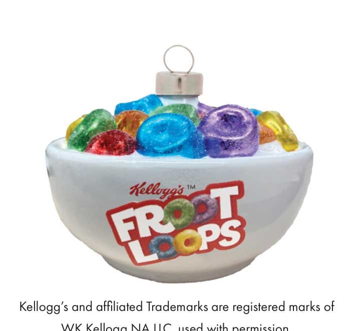 Kat + Annie Kelloggs Froot Loops Cereal Bowl Ornament Set of 6, 92453, 026301924531