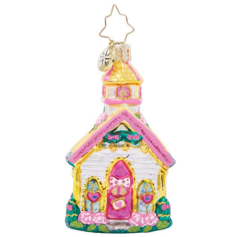 Christopher Radko Charming Wedding Chapel Gem Ornament 1021728, 026301925781