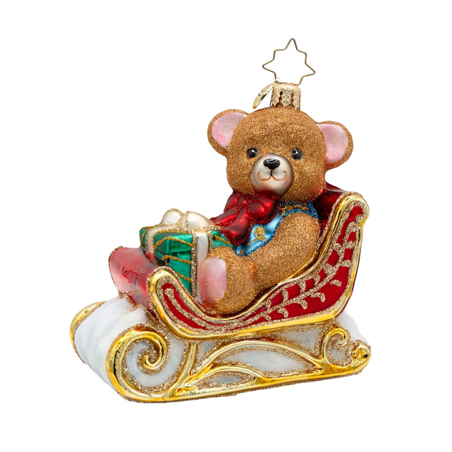Christopher Radko Beary Merry Sleigh Ornament 1022931, 026301952206