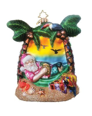 Christopher Radko Santa's Breezy Break Ornament 1022626, 026301944379