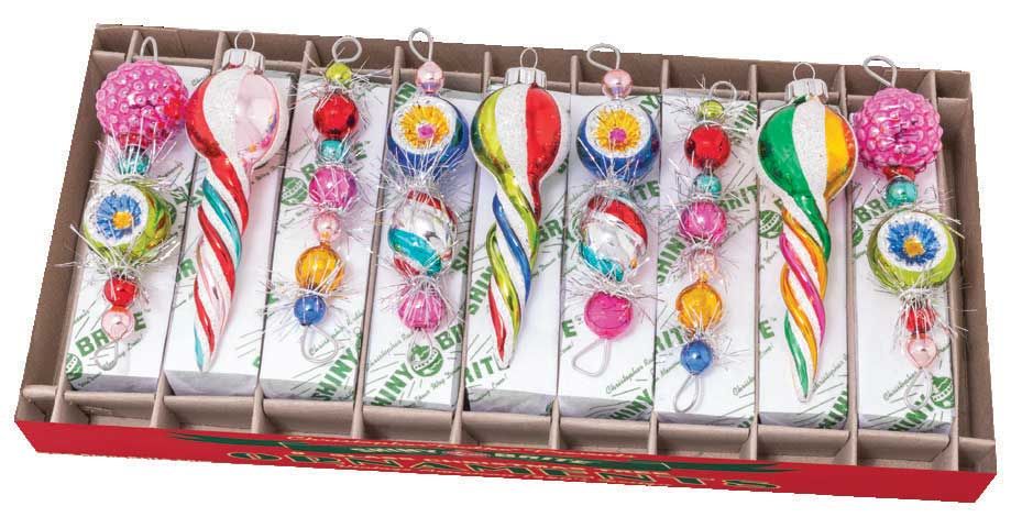 Christopher Radko Christmas Confetti 9 Count Shape Icicles Ornaments 4028023, 026301889113