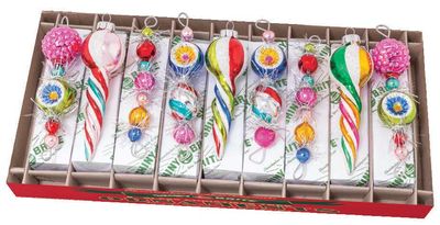 Christopher Radko Christmas Confetti 9 Count Shape Icicles Ornaments 4028023, 026301889113