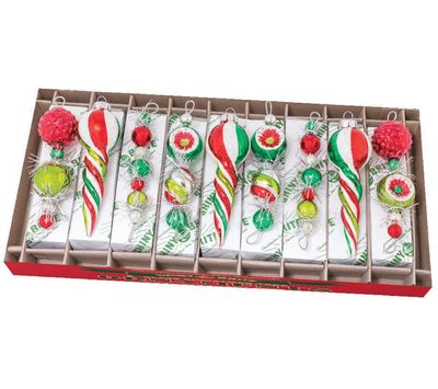 Christopher Radko Holiday Splendor 9 Count Shape Icicles Ornaments 4028004, 026301888925