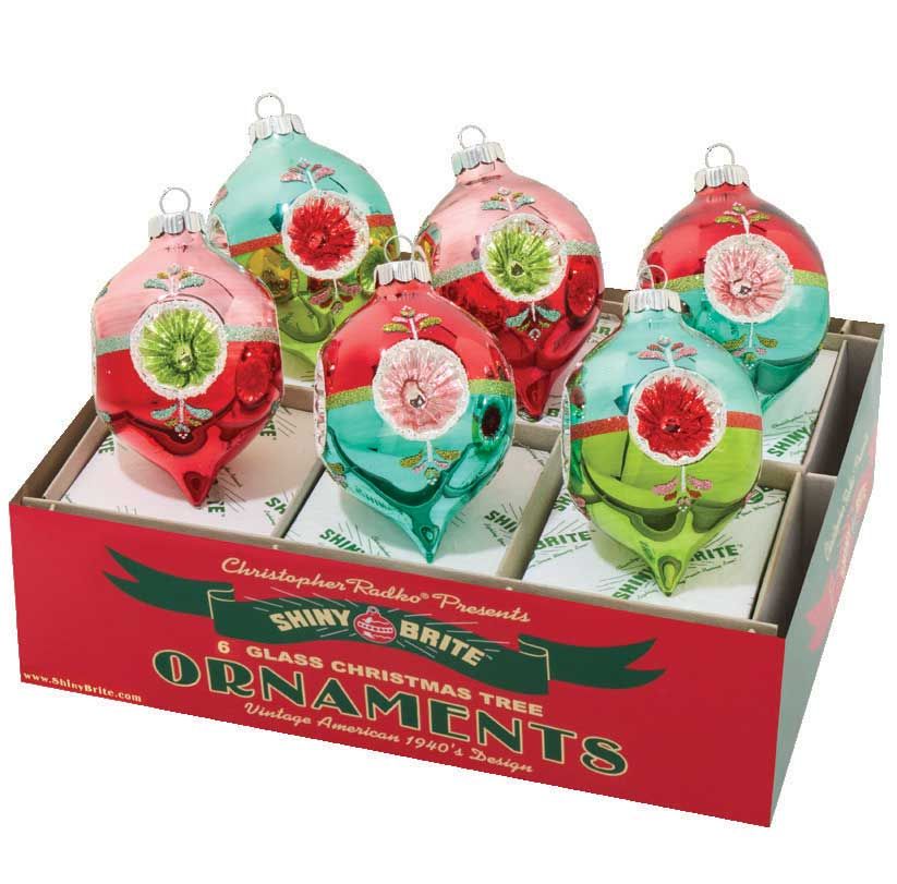 Christopher Radko Festive Fete 6 Count Decorated Reflector Tulips Ornaments 4028273, 026301941712