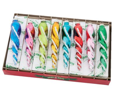 Christopher Radko Christmas Confetti 8 Count Glass Icicles Ornaments 4028236, 026301934202