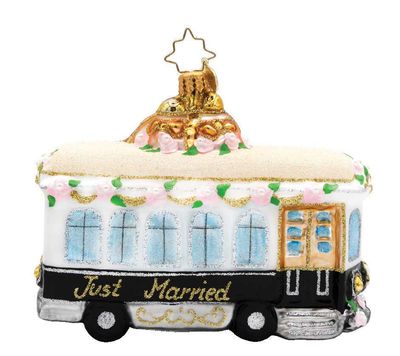 Christopher Radko Trolley of Love Ornament 1022611, 026301943822