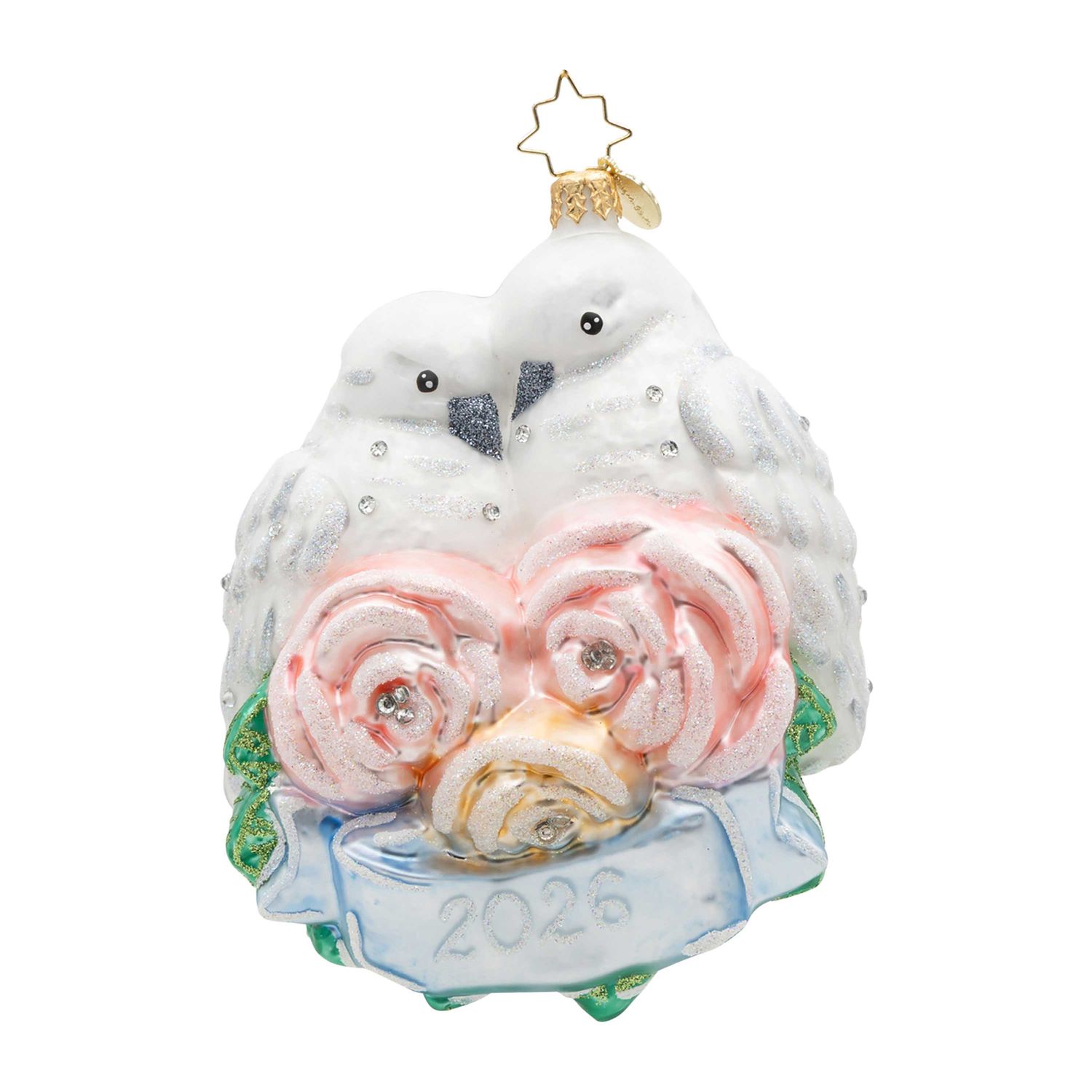 Christopher Radko 2026 Wedding Lovebirds Ornament 1023016, 026301953029