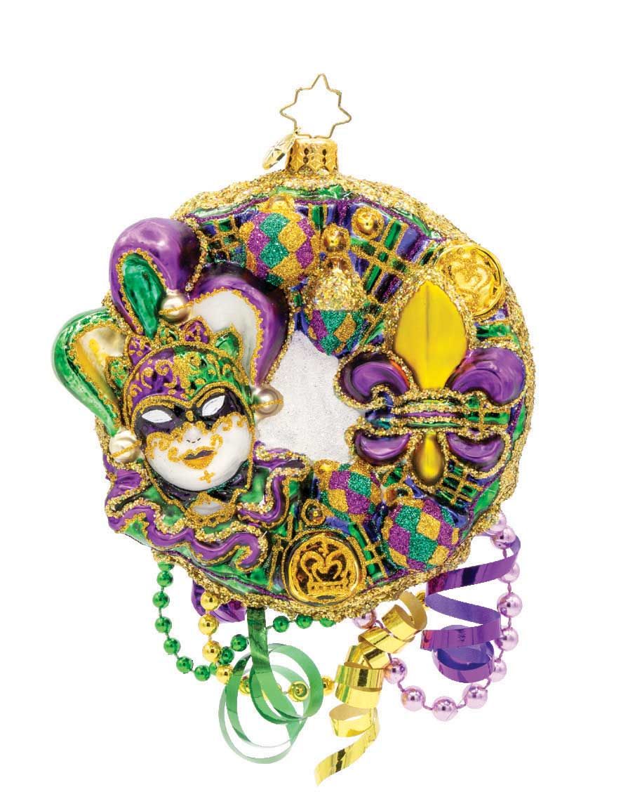 Christopher Radko Mardi Gras Claus Ornament 1021655, 026301920687