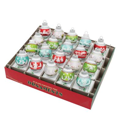 Christopher Radko Festive Fete 20 Count Signature Flocked Rounds Ornaments 4028304, 026301952695