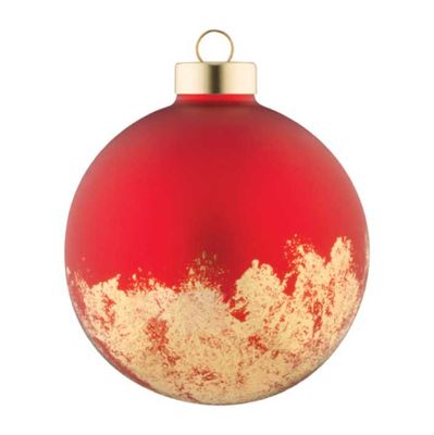 Kat + Annie Red And Gold Speckled Foiled Round Ornament Set of 6, 78250, 026301782506