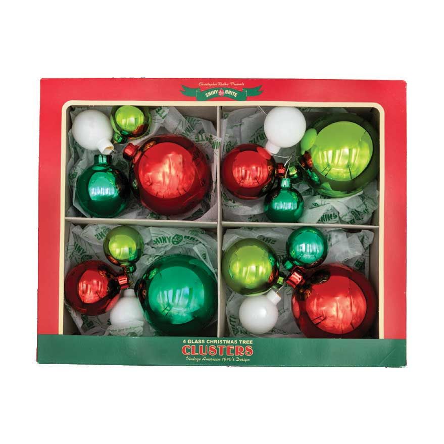 Christopher Radko Holiday Splendor 8 Count 4Pc Clusters Ornaments 4028322, 026301952503