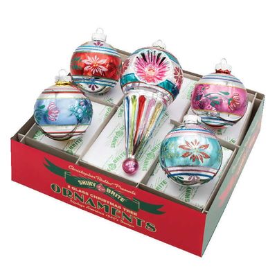 Christopher Radko Christmas Confetti 5 Count Decorated Rounds &amp; Shape Ornaments 4028300, 0263019526…