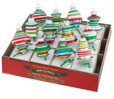 Christopher Radko Holiday Splendor 12 Count Decorated Shapes Ornaments 4027985, 026301888734