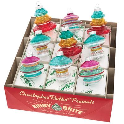 Christopher Radko Vivid Vintage 9 Count Shapes Ornaments 4028186, 026301910138